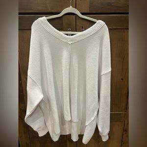 Aerie barley worn Wonder Textured V Neck Sweatshirt